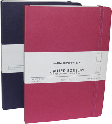

Mypaperclip A5 Notebook(192 Plain Pages Executive Series, Aubergine-Raspberry, Pack of 2)