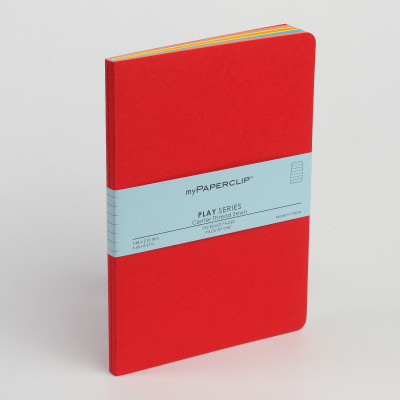 

Mypaperclip A5 Notebook(192 Ruled Pages Play Series, Red)