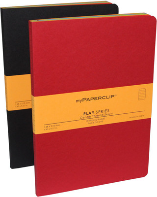 

Mypaperclip A5 Notebook(192 Ruled Pages Executive Series, Black-Red, Pack of 2)