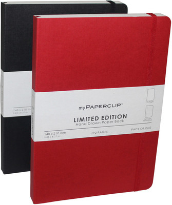 

Mypaperclip A5 Notebook(192 Plain Pages Executive Series, Black-Red, Pack of 2)