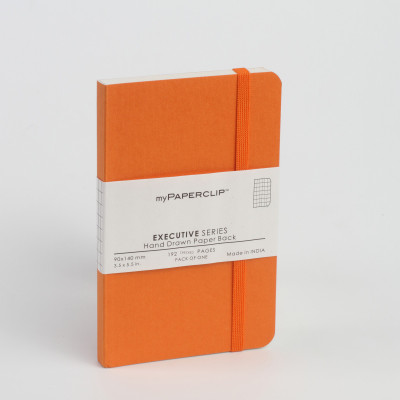 

Mypaperclip Pocket-size Notebook(192 Checked Pages Executive Series, Orange)