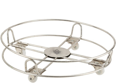 

Taluka Stainless Steel Cylinder Trolley With High Durability Wheels Premium Quality Easily Movable Gas Cylinder Trolley(Silver)