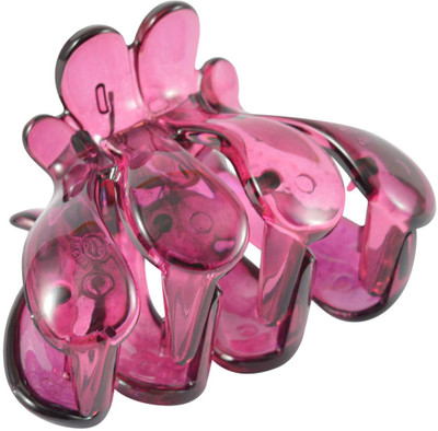 

Sarah Women Hair Clip Octopus Claw Hairpin Accessory Flower Shape Handle Curved Design by SARAH Hair Claw(Pink)