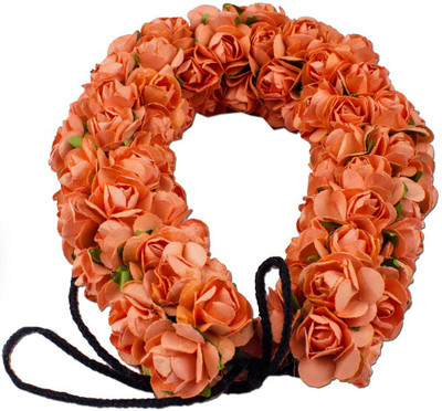 Majik Women Accessories Flowers 3D Gajra (Veni) Hair Band(Orange) Flipkart