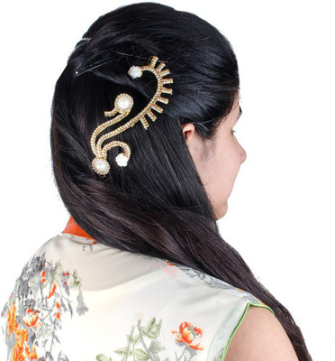 

Majik Fancy Pearls & Stone Accessories Tattoo for Bridal Hair Clip(Multicolor)