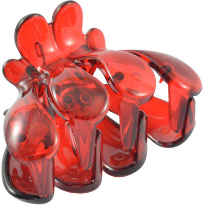 

Sarah Women Hair Clip Octopus Claw Hairpin Accessory Flower Shape Handle Curved Design by SARAH Hair Claw(Red)