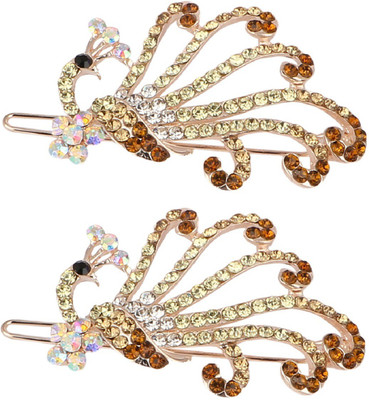 

Pink Rose Princess Charm Hair Clip(Brown)