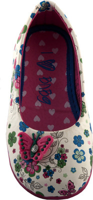 

Beanie Bugs Girls Slip on Dancing Shoes(White, Blue floral