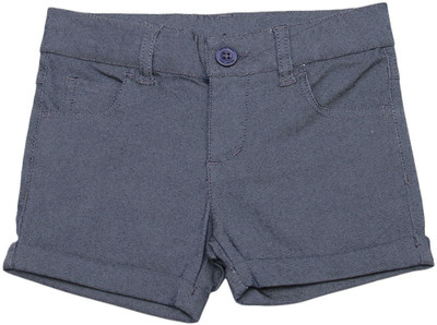 

United Colors of Benetton Short For Girls Casual Solid Cotton Polyester Blend(Grey, Pack of 1, S35