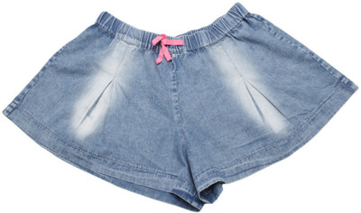 

United Colors of Benetton Short For Girls Casual Solid Cotton(Light Blue, Pack of 1, 901