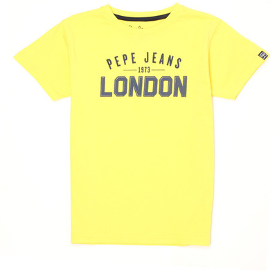 

Pepe Jeans Boys Graphic Print Cotton T Shirt(Yellow, Pack of 1, Lemon