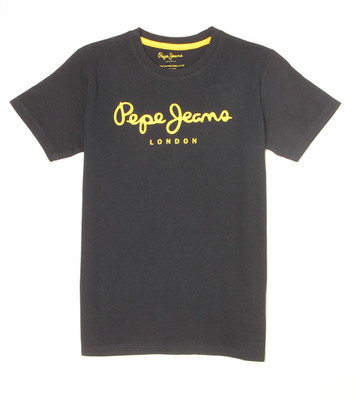 

Pepe Jeans Boys Graphic Print Cotton T Shirt(Black, Pack of 1