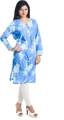 

Aatisha Creations Casual Floral Print Women's Kurti(Blue)