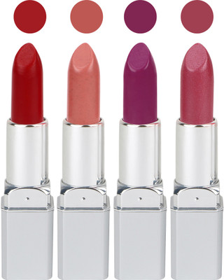 

Ramble Silver Touch Lipsticks (Rose Red,Nude,Purple,Sheer Pink) Shades(Red,Nude,Purple,Pink, 16 g)