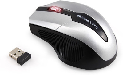 Zebronics zebrinics totem 4 wireless mouse Wireless Optical Mouse USB, black and sliver
