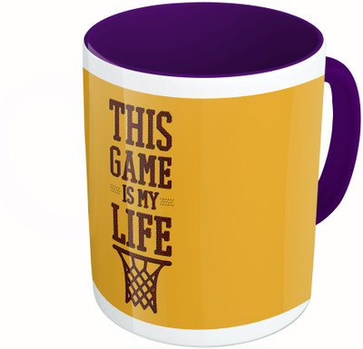

MiiCreations Printed Two Tone Blue And White This Game Is My Life Ceramic Mug(325 ml), Multicolor