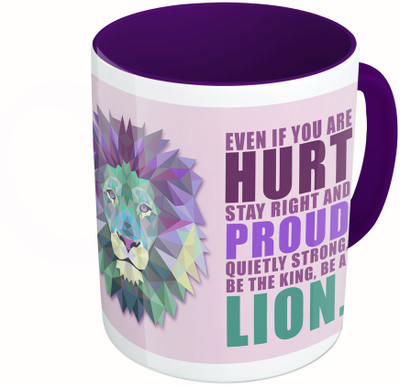 

MiiCreations Printed Two Tone Blue And White Quotations Ceramic Mug(325 ml), Multicolor
