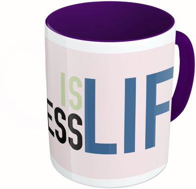 

MiiCreations Printed Two Tone Blue And White Chess Is Life Ceramic Mug(325 ml), Multicolor