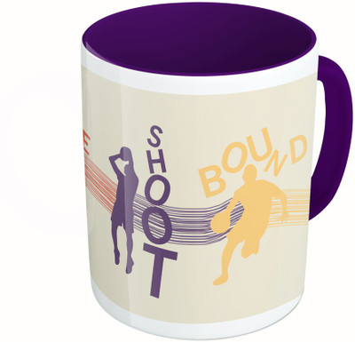 

MiiCreations Printed Two Tone Blue And White Basketball| Dribble Shoot Bound Score Ceramic Mug(325 ml), Multicolor