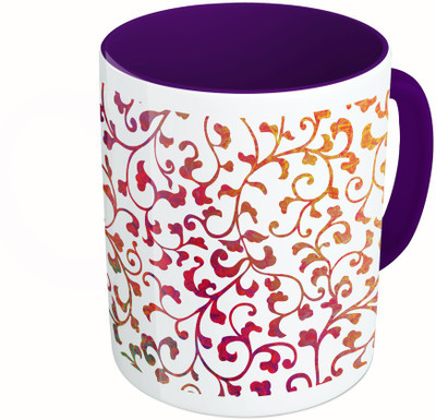

MiiCreations Printed Two Tone Blue And White Design Ceramic Mug(325 ml), Multicolor