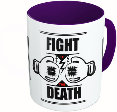 

MiiCreations Printed Two Tone Blue And White Boxing Gloves Ceramic Mug(325 ml), Multicolor