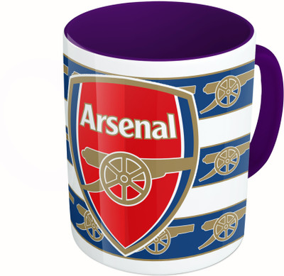 

MiiCreations Printed Two Tone Blue And White Arsenal F.C. Ceramic Mug(325 ml), Multicolor