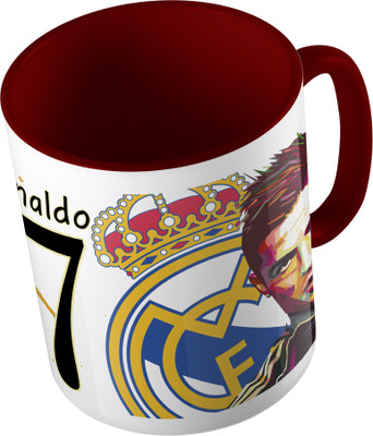 

MiiCreations Printed Two Tone Maroon And White Ronaldo Football Club Ceramic Mug(325 ml)