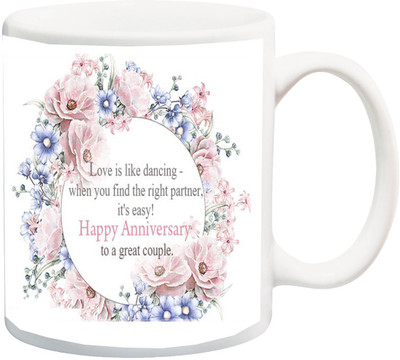 

ME&YOU Gift for Husband/Wife/Boyfriend/Girlfriend/Couple On Valentine's Day Or Anniversary;happy annivarsery To A Great Couple print Ceramic Mug(325 ml), Multicolor