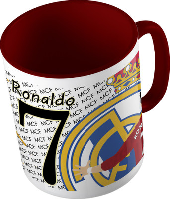 

MiiCreations Printed Two Tone Maroon And White Ronaldo Ceramic Mug(325 ml)