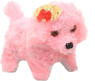 

ESIRKAR WALKING BARKING TAIL SHAKING PUPPY WEARING CUTE HAT(Pink)