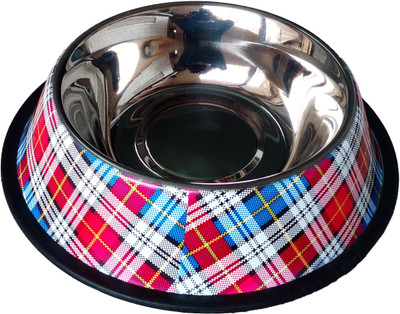 

Petshop7 Stainless Steel Anti Skid Dog Food Bowl / Dog Bowl Medium 700 ML Round Stainless Steel Pet Bowl(700 Multicolor)