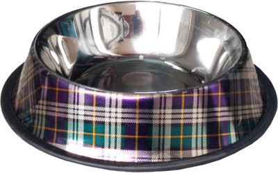 

Petshop7 Stainless Steel Anti Skid - Medium 700 ML Dog Bowl Round Stainless Steel Pet Bowl(700 ml Multicolor)