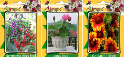 

Airex Gomphrena Mixed, Lotus, and Gaillardia Seed(25 per packet)