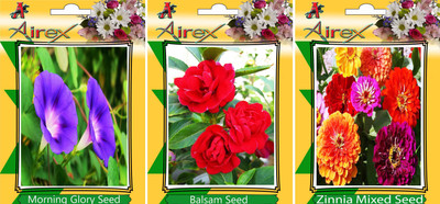 

Airex Morning Glory, Balsam, and Zinnia Mixed Seed(25 per packet)