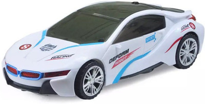 

Taaza Garam Kids high quality imported kids with 3D lightings RC Autobots Deformation Transformer One-Touch Transforming Car sensor - Big Size(White)