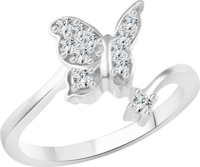 VIGHNAHARTA Butterfly Alloy Cubic Zirconia Gold Plated Ring