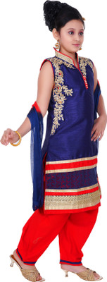 

Saarah Self Design Kurti & Patiyala(Stitched, Blue