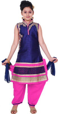 

Saarah Self Design Kurti & Patiyala(Stitched, Blue