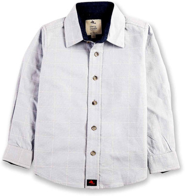 

Cherry Crumble California Boys Checkered Casual Light Blue Shirt