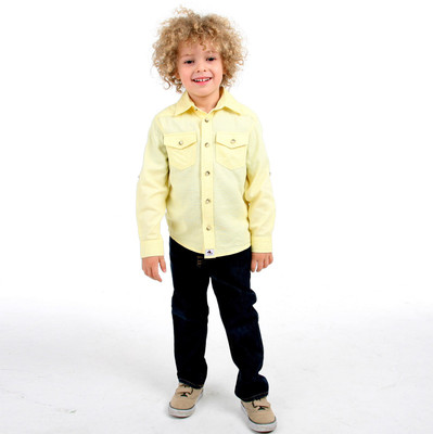

Cherry Crumble California Baby Boys Checkered Casual Yellow Shirt, Hampton yellow