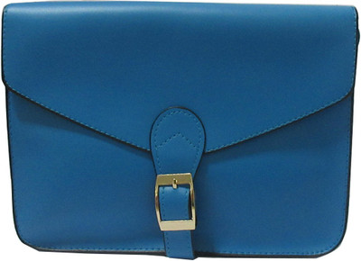 

TiQ Girls Casual Blue PU Sling Bag