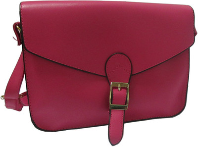 TiQ Girls Casual Pink PU Sling Bag