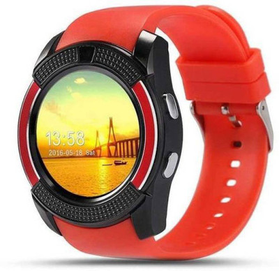 

Like Star V8 Bluetooth With SIM & SD Card Support Red Red Smartwatch(Red Strap)