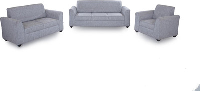 

Furnicity Fabric 3 + 2 + 1 Grey Sofa Set