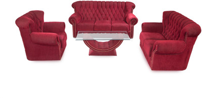

Furnicity Fabric 3 + 2 + 1 Maroon Sofa Set