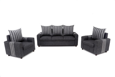 

Furnicity Fabric 3 + 1 + 1 Grey Sofa Set