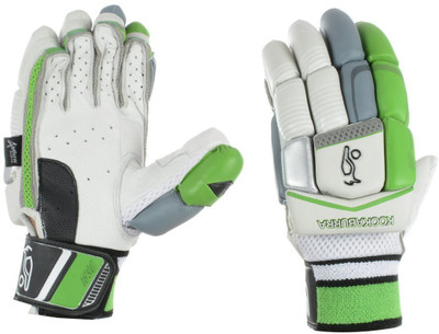 

Kookaburra Kahuna 1000 Batting Gloves (Youth, White, Green), Green;white