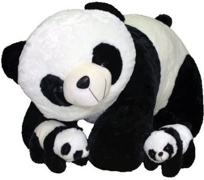 Gifteria Mother Panda with 2 Babies 60 cm Black, White Gifteria Soft Toys