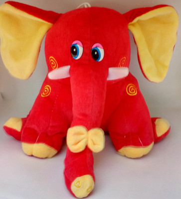 

Speoma Cute Stuffed Sitting Elephant Soft Toy for kids - 10 inch(Red)
