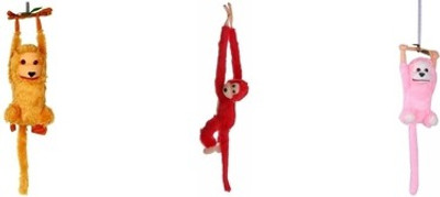 Ansh Soft Toy Hanging Monkey Assorted Color 20 cm Multicolor Ansh Soft Toys